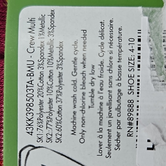 nwt KATE SPADE 3 Pack Apple Black Sparkle and Red Stripe Socks new - Picture 4 of 4